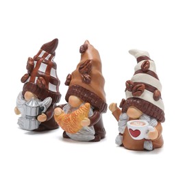 Hodao Set of 3 Coffee Gnomes Decorations Coffee Bar Decor Accessories Swedish Tomte Gnomes Figurines Tiered Tray Elf Decor Home Gifts for Mom, Grandma, Women