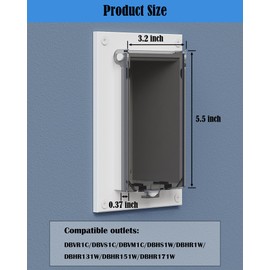 Type 3r Enclosure Cover, DBVC-1 Outdoor Outlet Cover for Wet Locations (Vertical), Electrical Box Replacement Cover for DBVR1C/DBVS1C/60VC in Box Electrical Outlet Box - Clear(1-Pack)