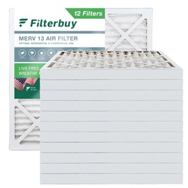 Filterbuy 20x20x2 Air Filter MERV 13 Optimal Defense (12-Pack), Pleated HVAC AC Furnace Air Filters Replacement (Actual Size: 19.50 x 19.50 x 1.75 Inches)