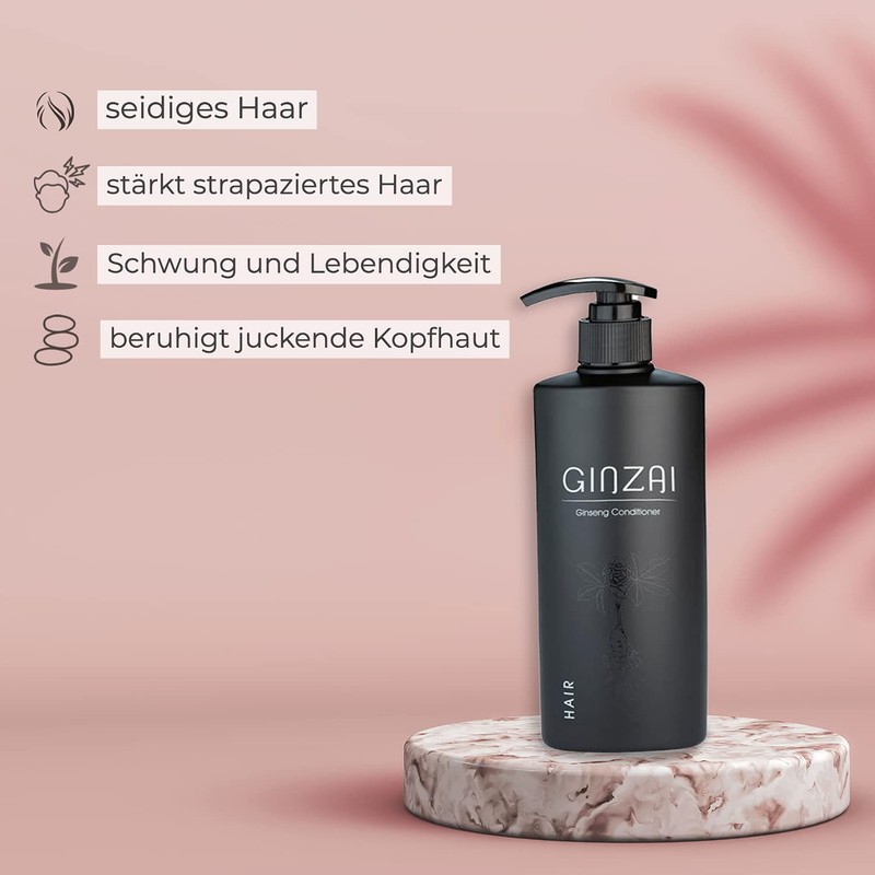 GINZAI Conditioner 300 ml with Ginseng, vegan, against dry and