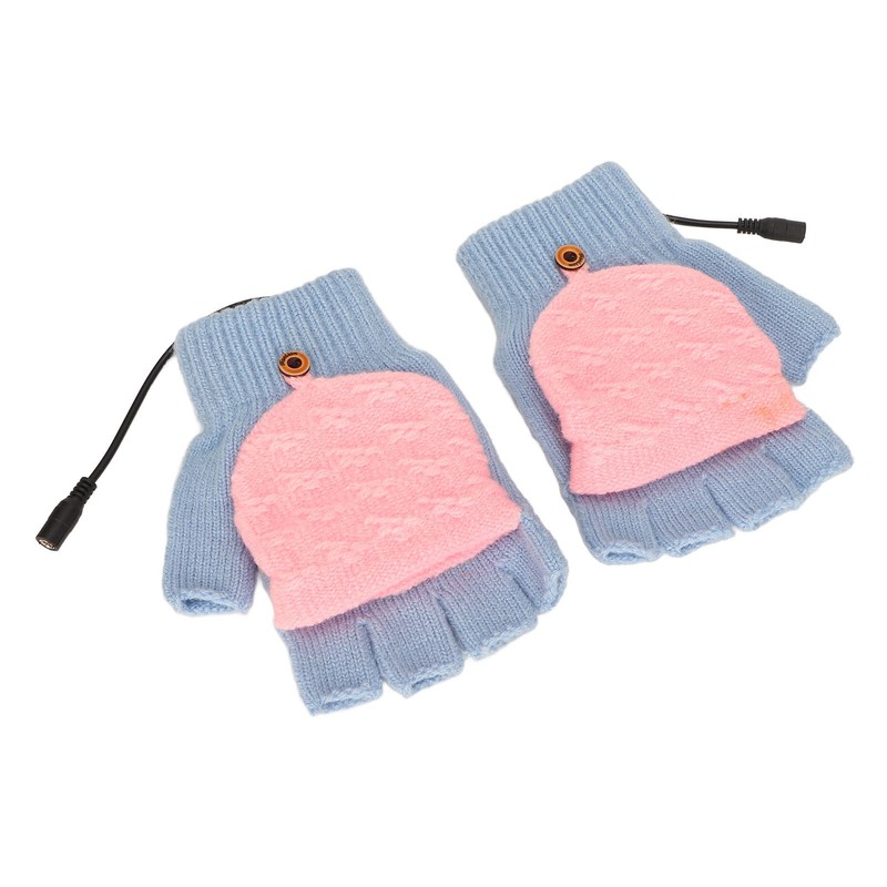 USB Heating Gloves Full Finger Half Fingerless Double Sided Heating