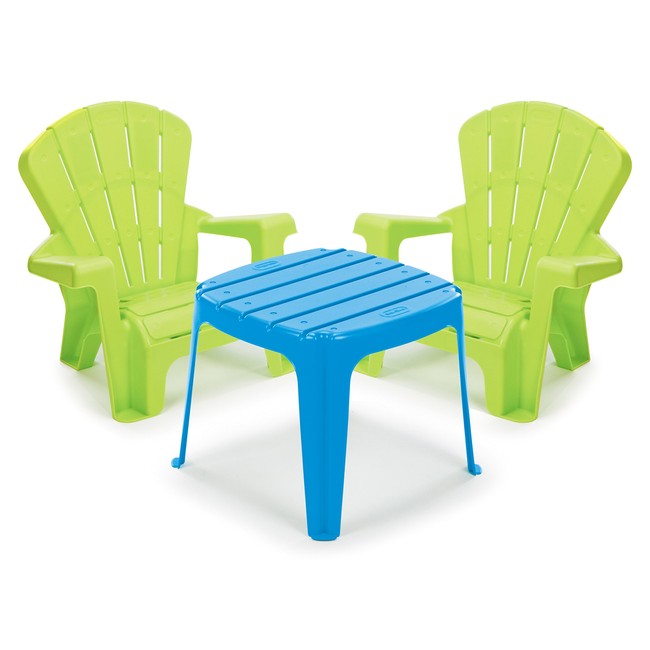 Little Tikes Garden Table and Chairs Set, Blue/Green