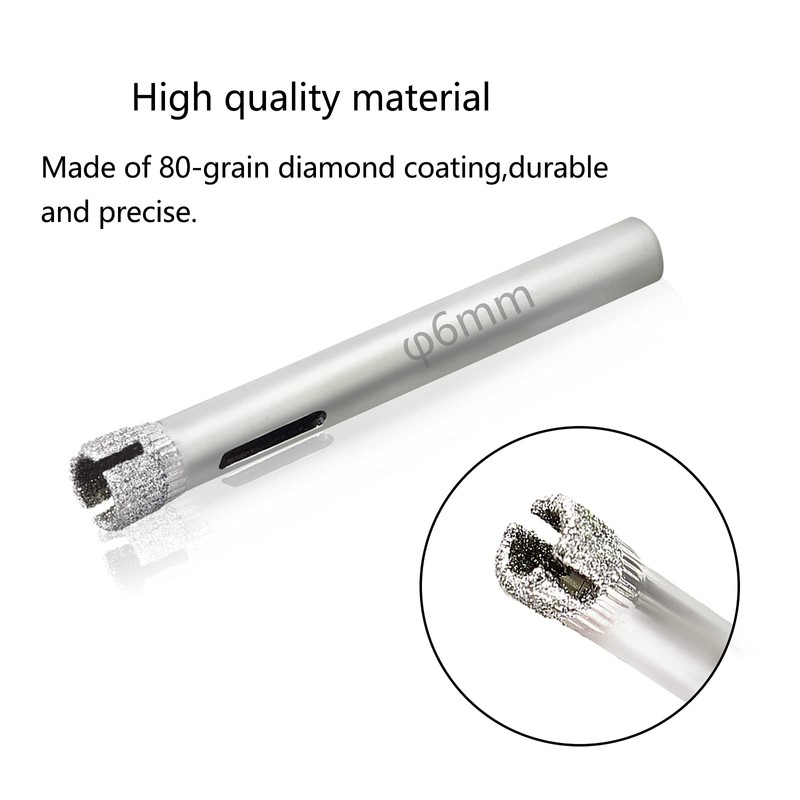 Jamiikury 1/4" / 6mm Diamond Hole Saw Drill Bits, Glass