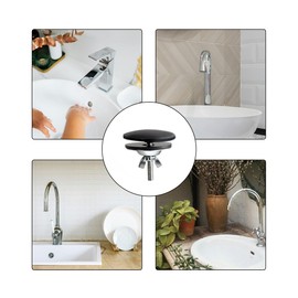 2 Piece 2 Inch Kitchen Sink Hole Cover, Kitchen Stainless Steel Faucet Hole Cover, Sink Tap Hole Cover (Black)