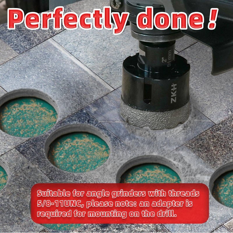 ZKH Diamond Core Drill Bits 3/4 Inch, Vacuum Brazed Hole