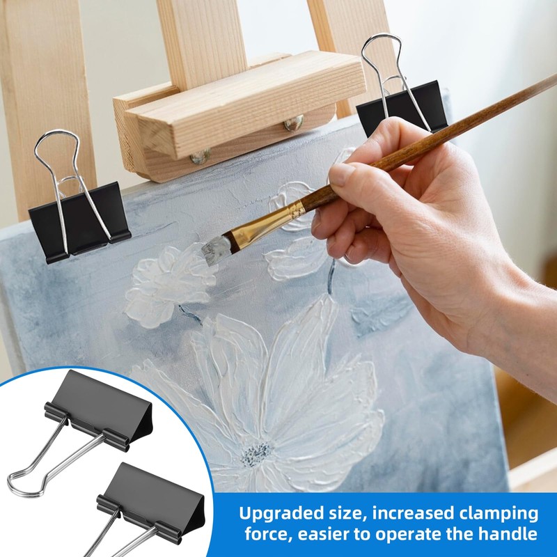 Nomatox Jumbo Binder Clips 3 inch,75mm Width,6 Pack Extra Large