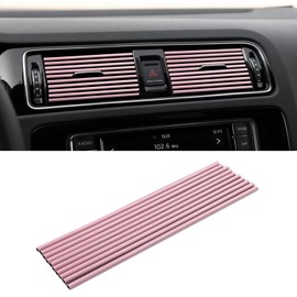 YUTOU Air Vent Decoration, 10pcs Car Interior Decor Accessories PVC Material, Easy Installation, Universal Fit, Pink