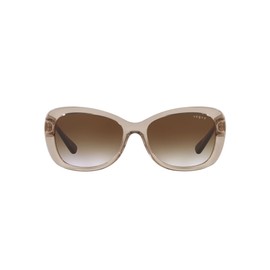 Vogue Eyewear Women's VO2943SB Butterfly Sunglasses, Transparent Light Brown/Brown Gradient, 55 mm