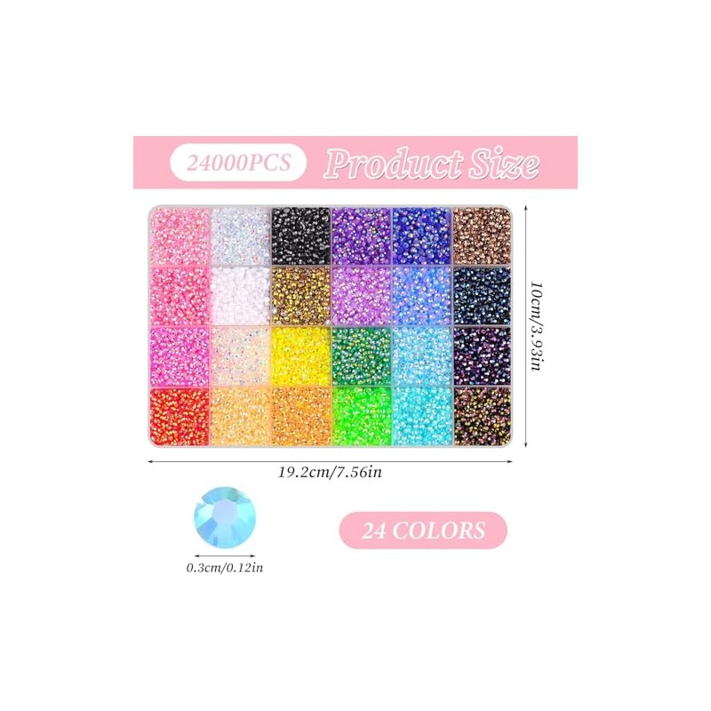 Bedazzling Kit Diamantes para Pegar, 24000pcs Brillantes Decoración de uñas