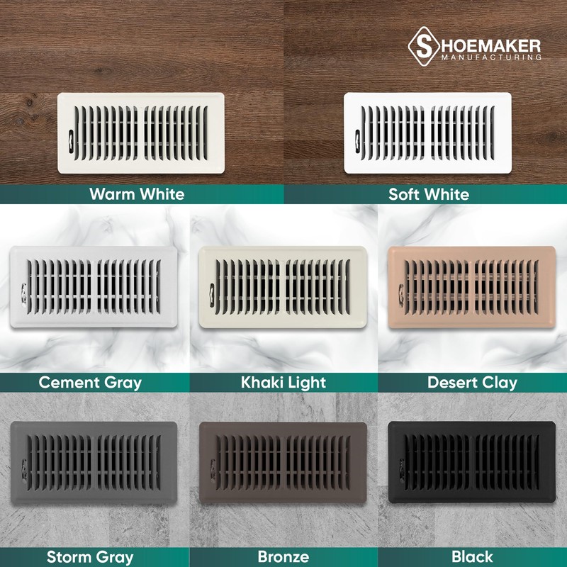 Shoemaker 4x10 Floor Register – Khaki Light Heavy Duty Metal