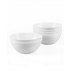 LaGlint 20 OZ White Opal Glass Cereal Bowl Set of