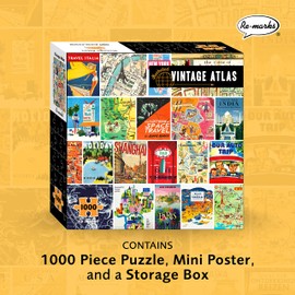 Re-Marks Retro 1000 Piece Puzzle (Vintage Atlas)