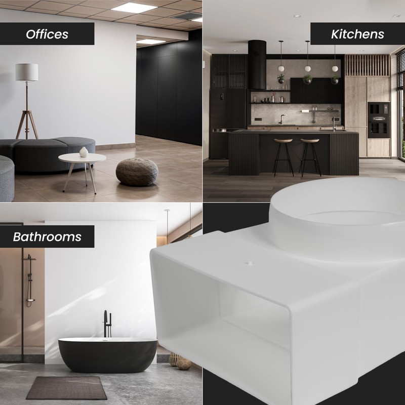 90° Degree 220 x 90 mm to Diameter 100 mm