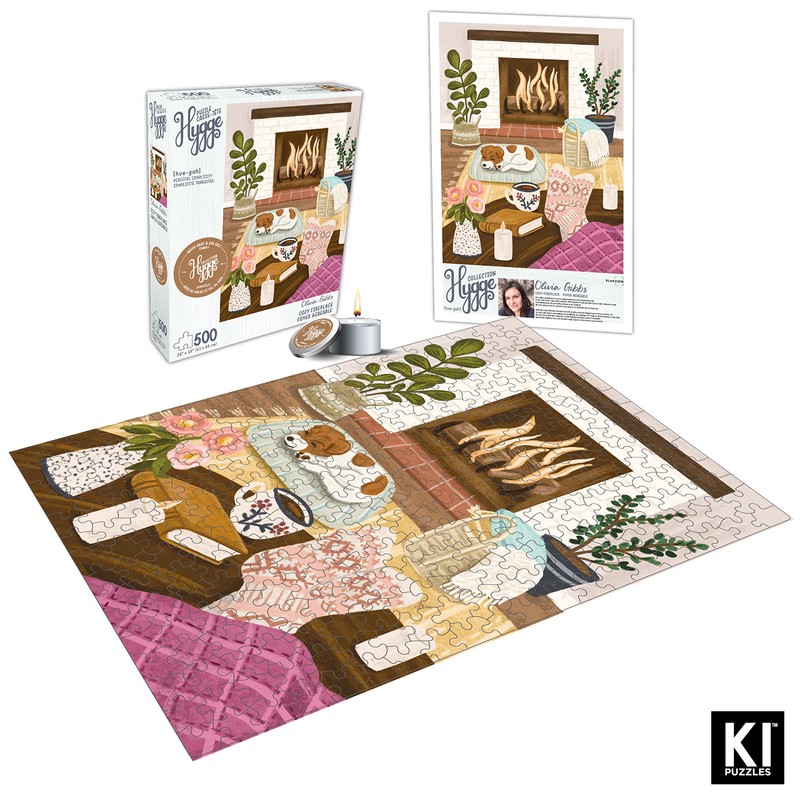 500 Piece Puzzle for Adults Hygge Collection Cozy Fireplace by