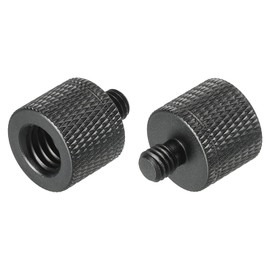 sourcing map 2 Pack Microphone Stand Adapter 3/8 Female x M6 Male Camera Screw Black