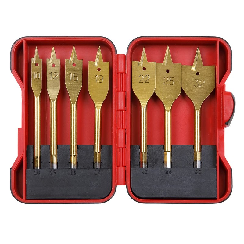 Sealey Titanium Coated Flat Wood Drill Bit Set 7pc -
