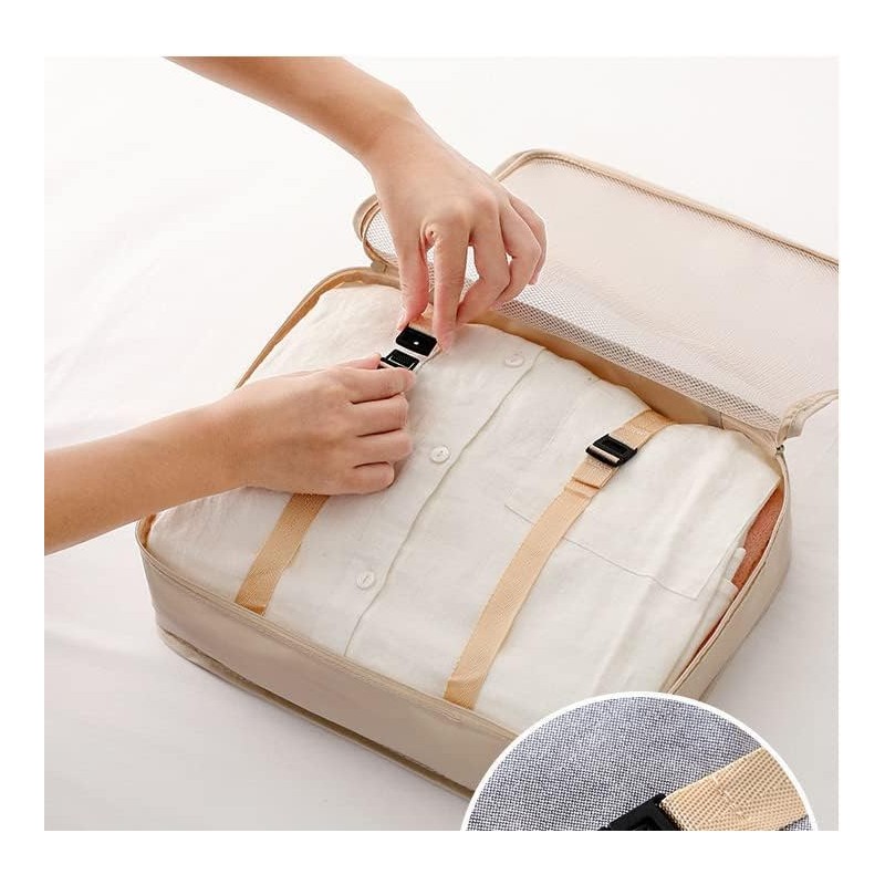 Hjinshio Men's Business Bag, Travel Pouch Set, Clothes Storage Bag,