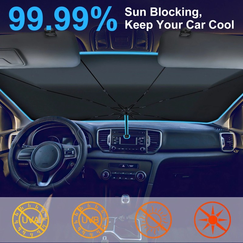Foldable Car Umbrella Cover Protect Vehicle from UV Sun UPF50+