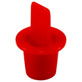 Caplugs CPT-2 CPT Series – Plastic Center Pull-Tab Tapered Plug, 100 Pack, Red LD-PE, Flange OD 0.50" x Plug ID 0.299" Hole Protection, Leak Prevention, Masking, Painting, Powder Coating (ZCPT2Q1)