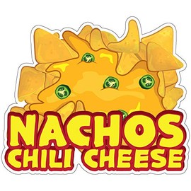 SignMission Nachos Chili Cheese Concession Stand Food Truck Sticker, Decal Size: 12"