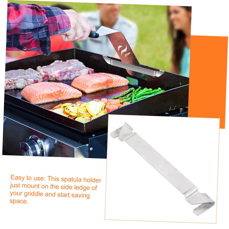 Totority Stainless Steel Barbecue Tool Holder Durable Spatula Rack for