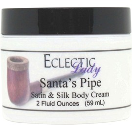 Eclectic Lady Santa's Pipe Satin and Silk Cream, Body Cream, Body Lotion, 2 oz - Shea Butter, Aloe, Silk Amino Acids, Vitamin E, Phthalate-Free, Handcrafted in USA - Perfect For Women