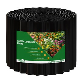 SnugNiture Corrugated Metal Garden Edging,4" x 10' Sturdy Lawn Edging Border,Landscape Edging Border for Lawn, Flower Bed,Garden and Yard(Black)