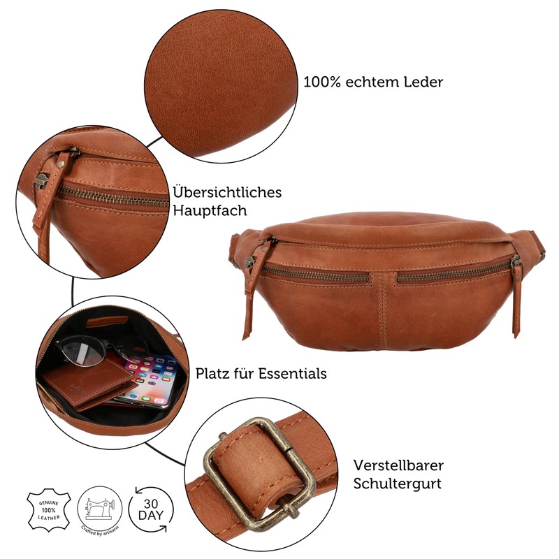Gusti Acton Women's and Men's Bum Bag Festival Bag Vintage