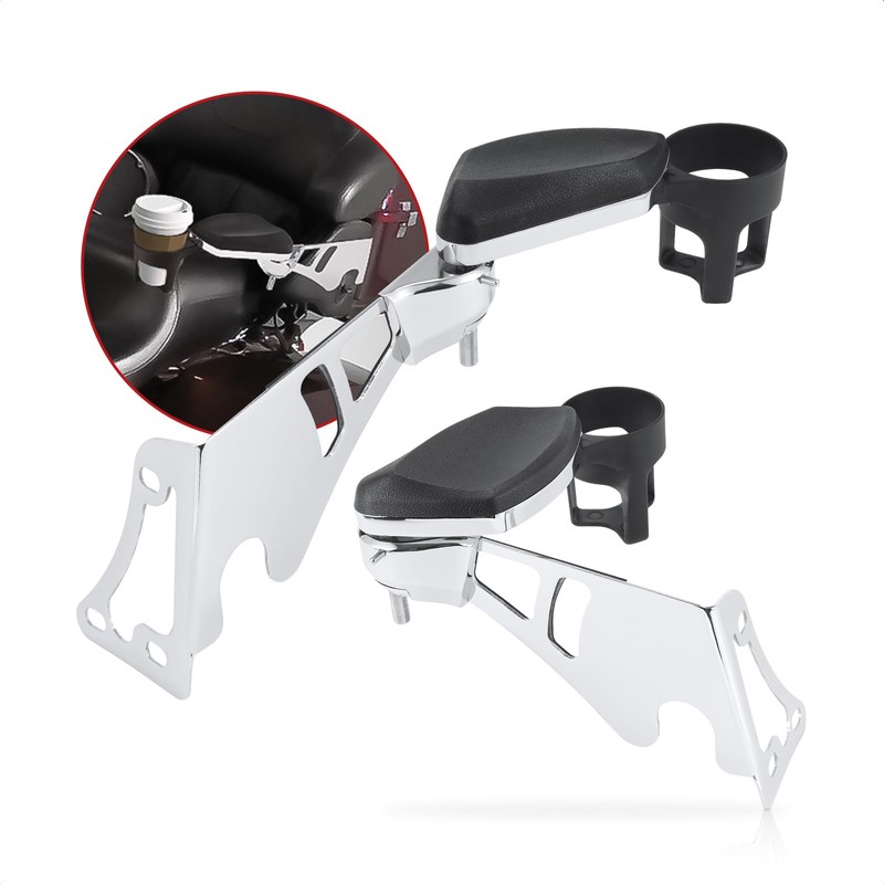 Kiawnia Rear Passenger Armrests with Adjustable Cup Holders for 1997-2013