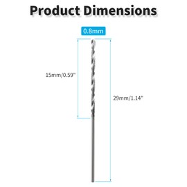 FOCMKEAS 10 Pcs Diamond Twist Drill, 0.8mm Diamond Drill Bits for Glass Sea Shells Tiles Gems Siones