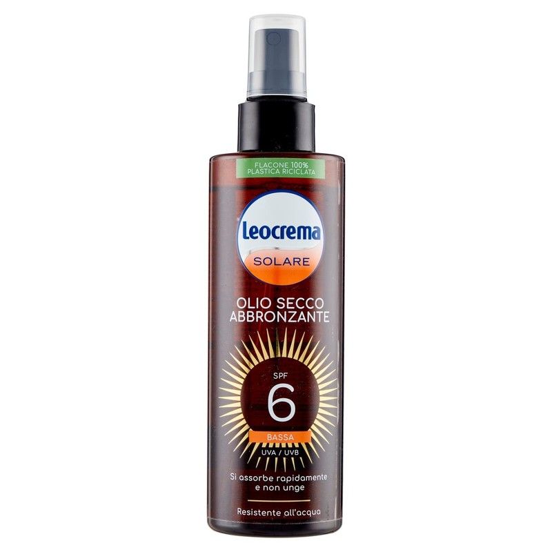 Leocrema Trockenes Bräunungsöl SPF6, niedrig, 200 ml