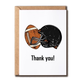NSLDesigns Funny Sport Card - Football Thank You Card - Football Coach Appreciation Card - Card For Him - Thank You Note, 5 x 7 inches
