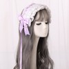 Girls Maid Cosplay Headband Lace Flower Headwear (Purple)