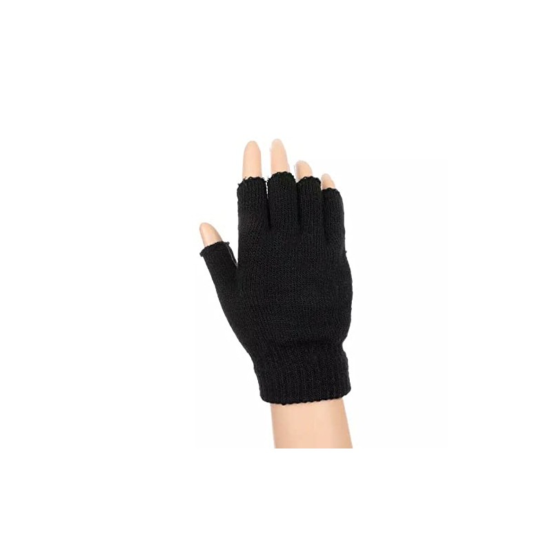 Unisex Fingerless Thermal Fleeced Warm Winter Magic Driving Typing Black