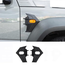 ABS Black Side Fender Turn Signal Light Lamp Cover，Fit for Suzuki Jimny 2-Door 4-Door 2019-2025，Side Turn Signal Light Cover Guard Fender Turn Signal Lamp Frame Bezel Trim