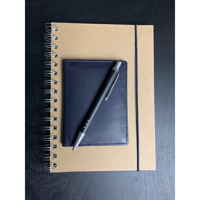 Credit Card Holder LEAS, Genuine Leather, blue - ''LEAS Card-Collection''
