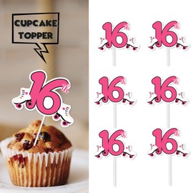 S-PinkL-16 Ice Cream Fruit Dessert Cupcake Topper Colorful Glitter Happy Birthday Sensory Pop Game Theme Decor Supplies Baby Shower Boys Girls Birthday Party Decorations