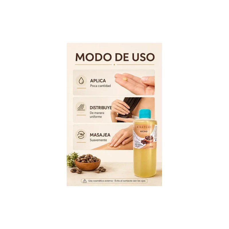 Aceite de Ricino B Nature 100 Puro para Cosmetica Piel