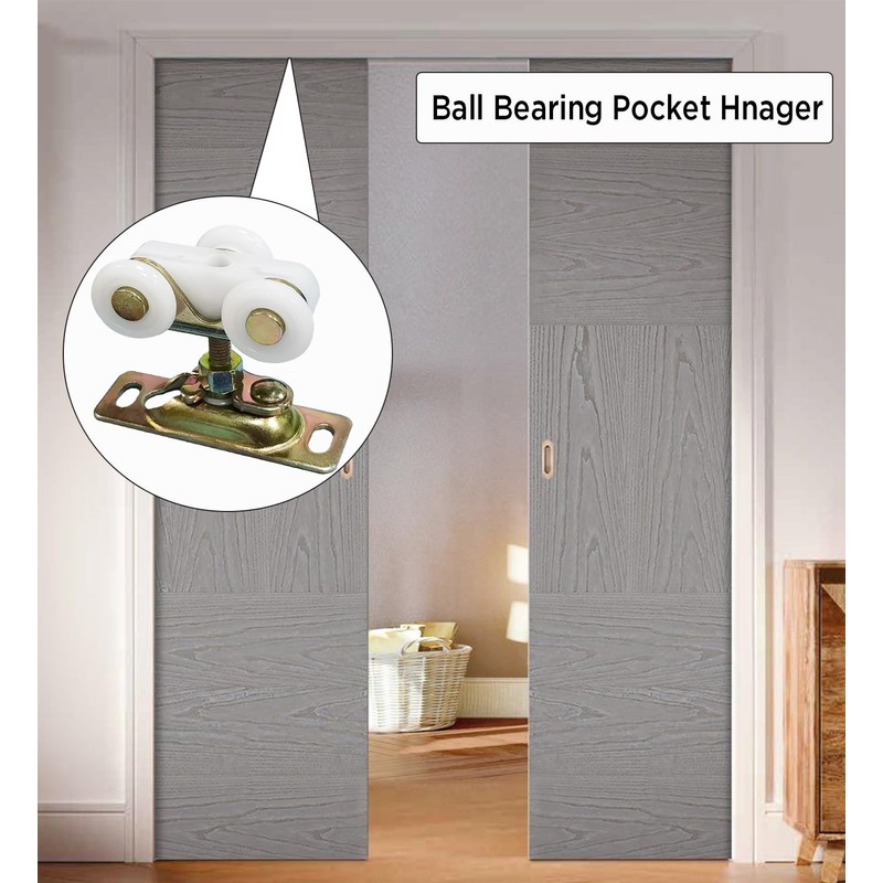 3/4 Inch Sliding Pocket Door Rollers Assembly, Sliding Door Wheels