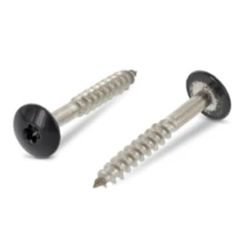 Trespo Wood Screws 4.8 x 38 mm Pack of 50 Stainless Steel A2 / V2A - Round-Headed Wood Screws with Hexalobular Socket - Rustproof - Powder Coated RAL 7016 Anthracite Grey