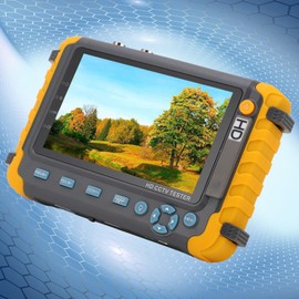CCTV Tester 5 Inch 8MP VGA Input, AHD TVI CVI Camera Tester with UTP Cable Test, 5 Inch Screen, Long Endurance, 12V DC Output