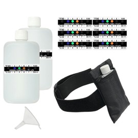 Urine Test Complete Kit - Larger 6oz Translucent Empty Bottle, Non-Falling and Hi-Stretch Hidden Leg Strap, Urine Test Temperature Strips and Funnel, Urine Test Practice Kit at Home