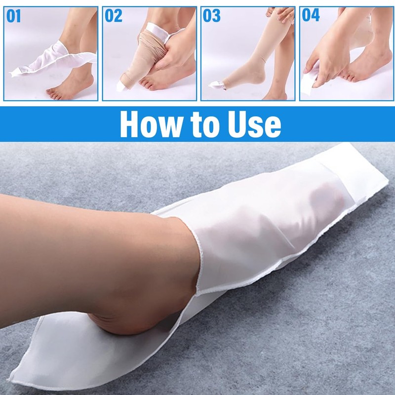 ZORVUJI 2 Pieces Compression Stockings Open Toe Sock Dressing Aid