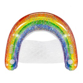 PoolCandy Sun Chair Water Raft, Multiple Chair Styles (Rainbow Glittered Sun Chair Pool Float)