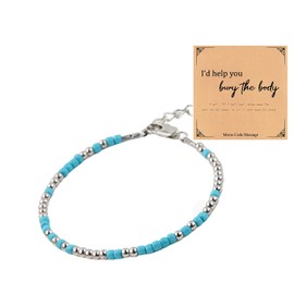 Morse Code Bracelets For Women, I'd Help You Bury The Body Friendship Bracelet Matching Couple Bracelets For Best Friends Christmas Birthday Jewelry Gifts, Medium, Copper, no gemstone