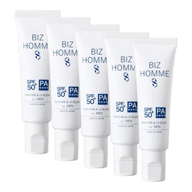 BIZHOMME Men's Sunscreen Business Sweat Resistant Water Resistant SPF 50+ PA+++ 1.1 oz (30 g), UV Cream for Salesman, Outdoor, Businessman, Salesman, Men's One Touch, Easy to Open, Remove with Soap