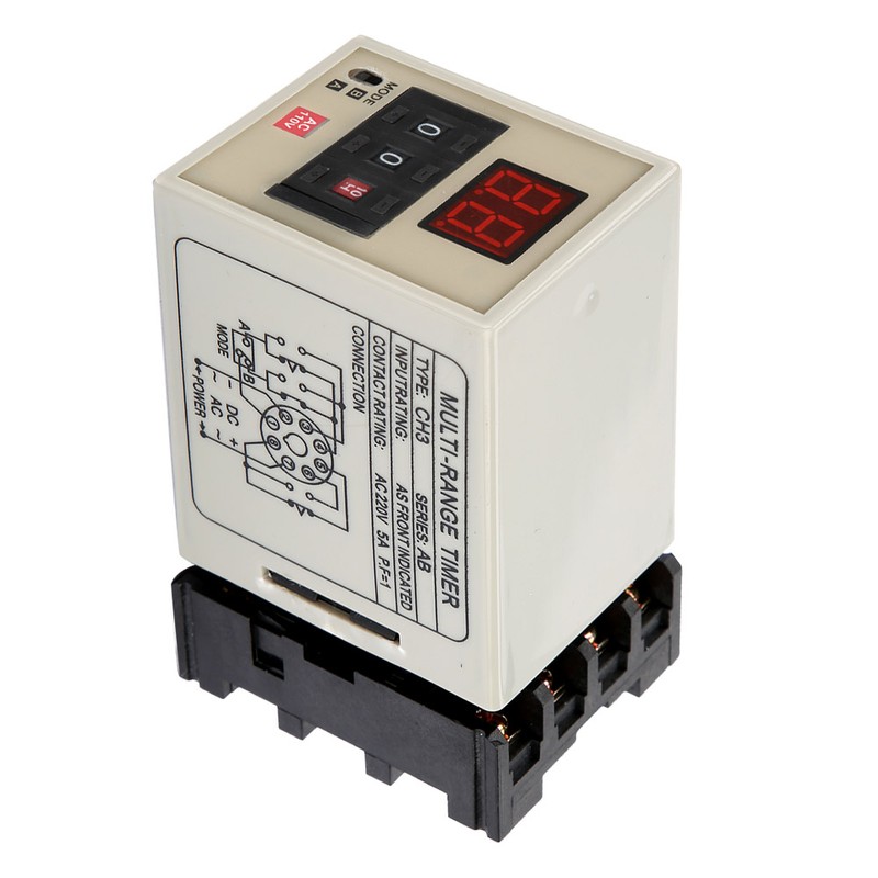 AH3-DM Dual Mode Delay Timer Relay 0.01S-99H LED Display (AC