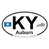 US Decal, Inc. Auburn, Kentucky Oval Sticker with State Flag