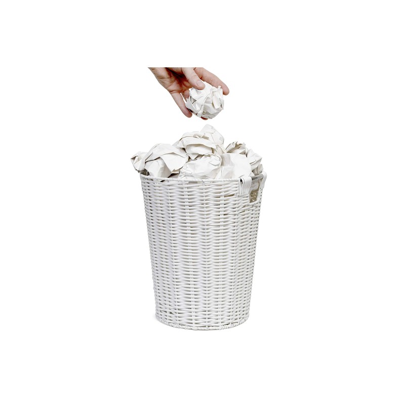 Arpan White Resin Plastic Strong Round Waste Paper Bin/Basket/Storage -Ideal