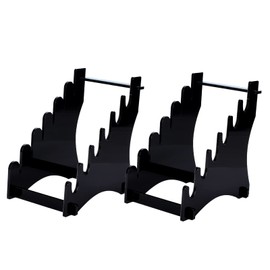 WLSANX Knife Display Stand,Acrylic Desktop Knife Holder Holds 6 Knives for Hunting Knife,Dagger,Pocket Knife Display Or Organize(Black Pack of 2)